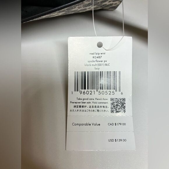 Lucy Spade Flower Medium L-zip Wristlet/Clutch - Picture 6 of 8